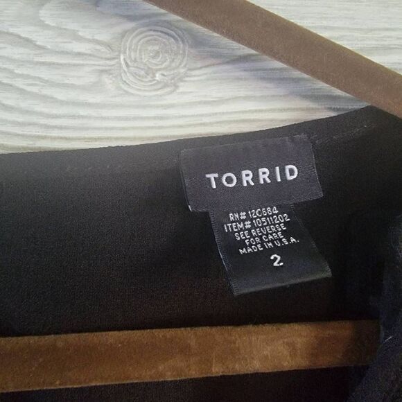 Torrid Babydoll Top Lace Womens SZ 2 Black Plus Size - Picture 5 of 5